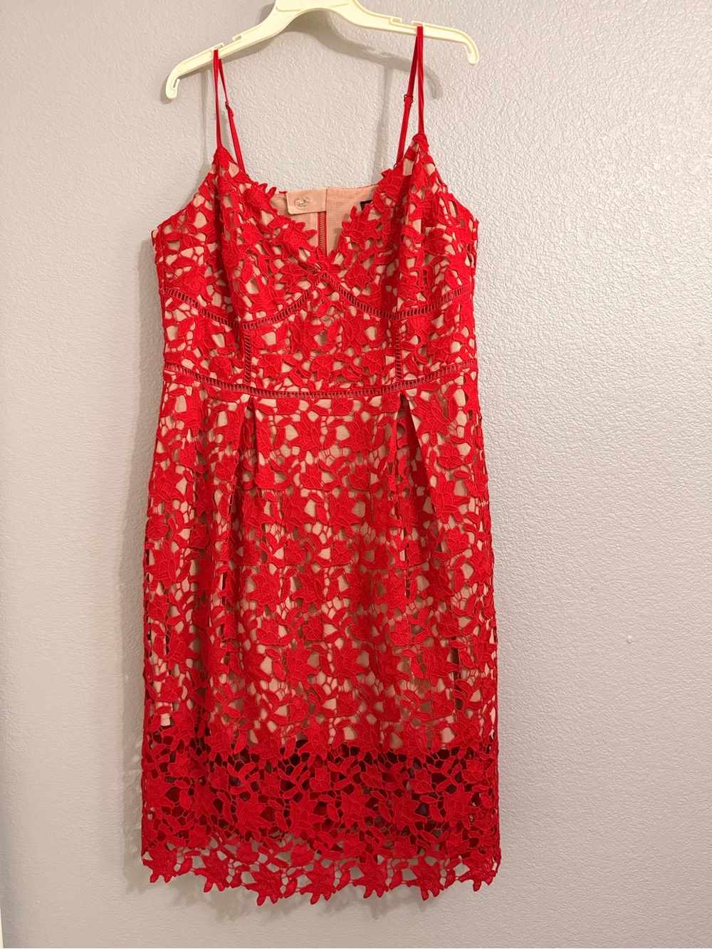 City Chic Red Lace Spaghetti-Strap Dress